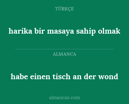 habe einen tisch an der wond - harika bir masaya sahip olmak