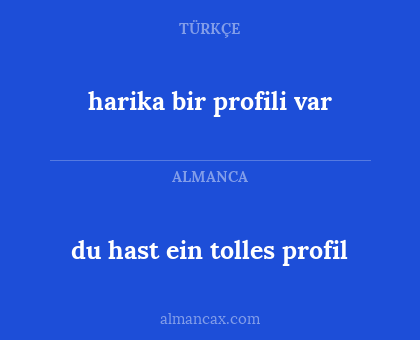 harika bir profili var - du hast ein tolles profil