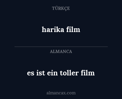 harika film - es ist ein toller film