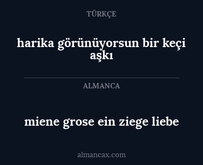 harika görünüyorsun bir keçi aşkı - miene grose ein ziege liebe