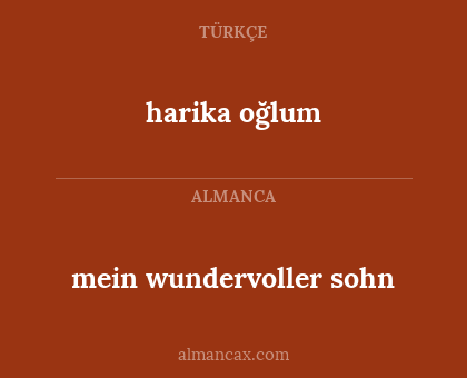 harika oğlum - mein wundervoller sohn