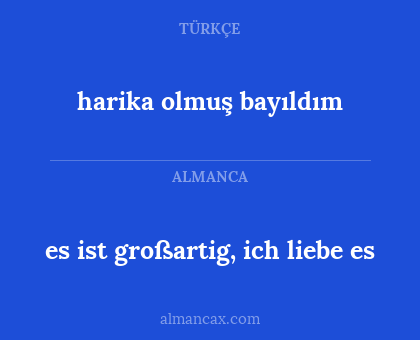 harika olmuş bayıldım - es ist großartig, ich liebe es