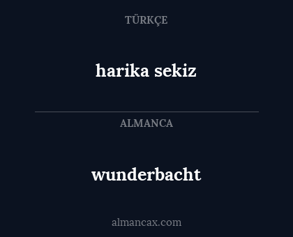 wunderbacht - harika sekiz