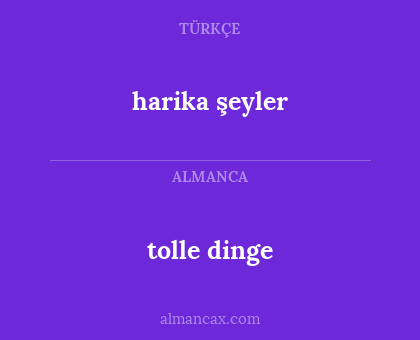 tolle dinge - harika şeyler