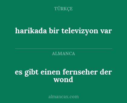 harikada bir televizyon var - es gibt einen fernseher der wond