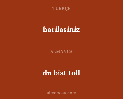 du bist toll - harilasiniz