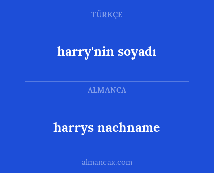 harry'nin soyadı - harrys nachname