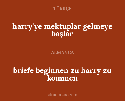 harry'ye mektuplar gelmeye başlar - briefe beginnen zu harry zu kommen