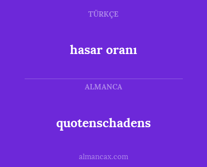 hasar oranı - quotenschadens