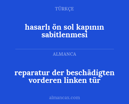 hasarlı ön sol kapının sabitlenmesi - reparatur der beschädigten vorderen linken tür