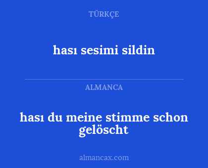 hası sesimi sildin - hası du meine stimme schon gelöscht