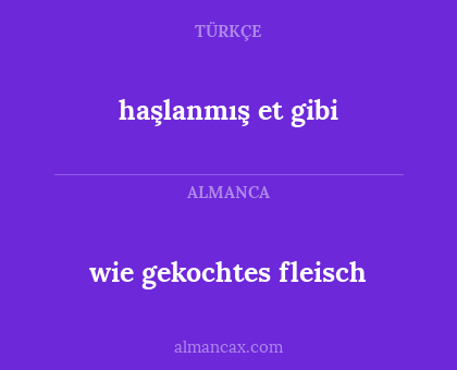 haşlanmış et gibi - wie gekochtes fleisch
