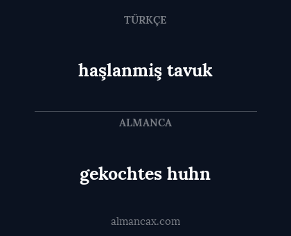 haşlanmiş tavuk - gekochtes huhn