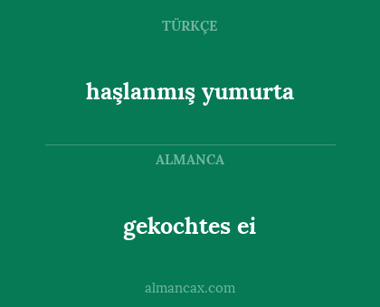 haşlanmış yumurta - gekochtes ei