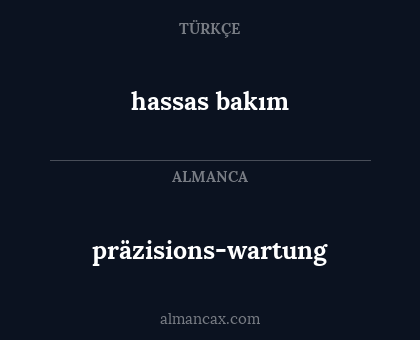 präzisions-wartung - hassas bakım