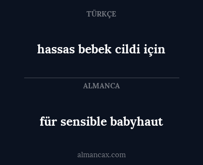 hassas bebek cildi için - für sensible babyhaut
