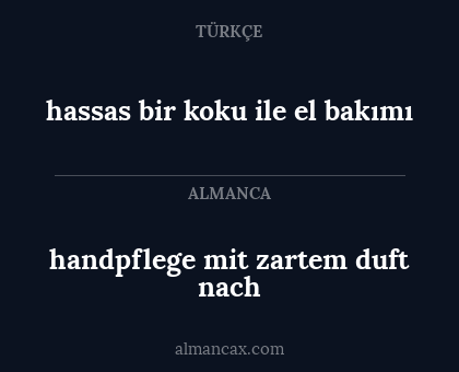hassas bir koku ile el bakımı - handpflege mit zartem duft nach