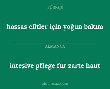 intesive pflege fur zarte haut - hassas ciltler için yoğun bakım