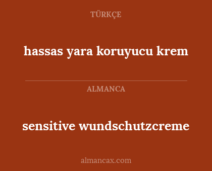 sensitive wundschutzcreme - hassas yara koruyucu krem