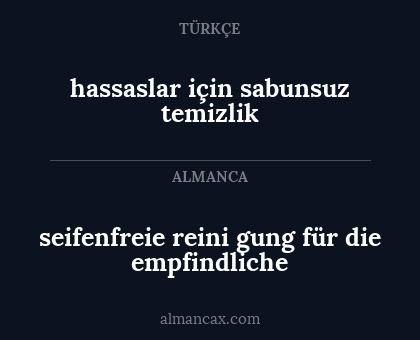 hassaslar için sabunsuz temizlik - seifenfreie reini gung für die empfindliche