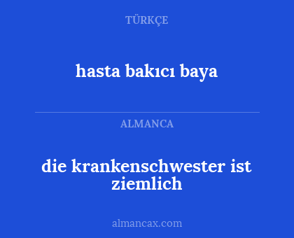 die krankenschwester ist ziemlich - hasta bakıcı baya
