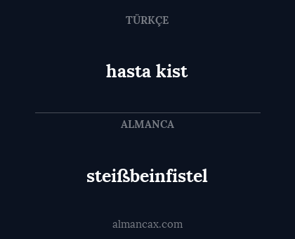 hasta kist - steißbeinfistel