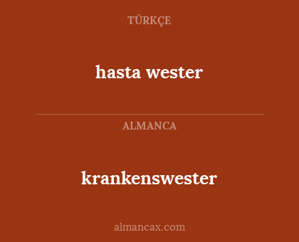 hasta wester - krankenswester