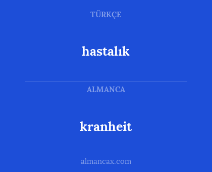 kranheit - hastalık