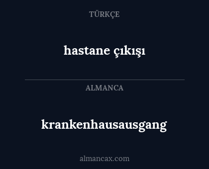 hastane çıkışı - krankenhausausgang