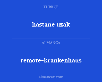 remote-krankenhaus - hastane uzak