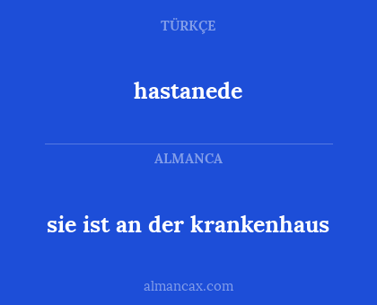 hastanede - sie ist an der krankenhaus