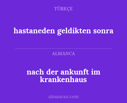 nach der ankunft im krankenhaus - hastaneden geldikten sonra