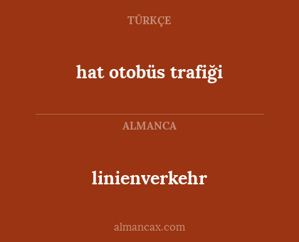 linienverkehr - hat otobüs trafiği