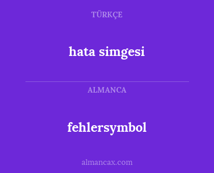 fehlersymbol - hata simgesi