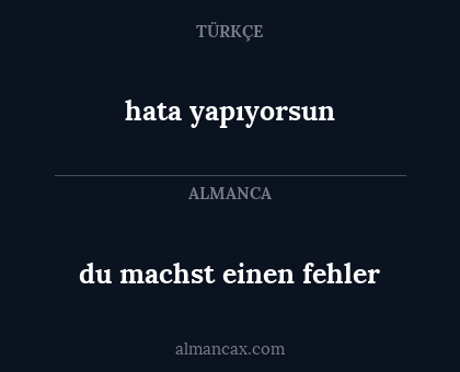 hata yapıyorsun - du machst einen fehler