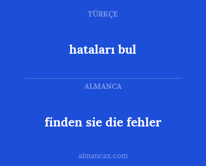 finden sie die fehler - hataları bul