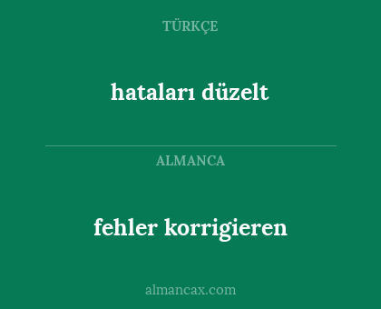 fehler korrigieren - hataları düzelt