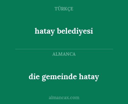 die gemeinde hatay - hatay belediyesi