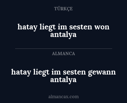 hatay liegt im sesten won
antalya - hatay liegt im sesten gewann antalya