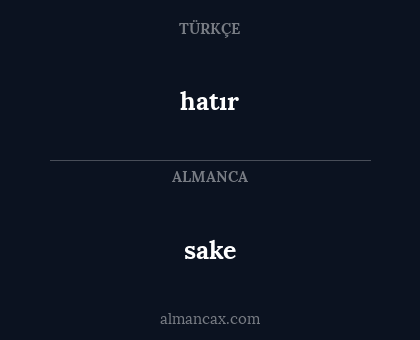 hatır - sake