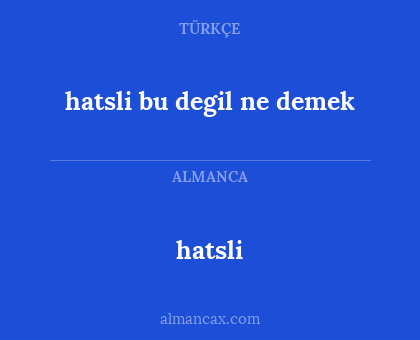 hatsli - hatsli bu degil ne demek