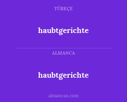 haubtgerichte - haubtgerichte