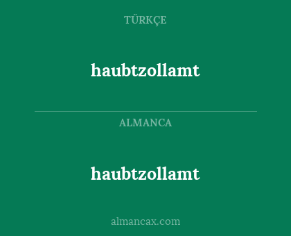haubtzollamt - haubtzollamt