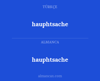hauphtsache - hauphtsache