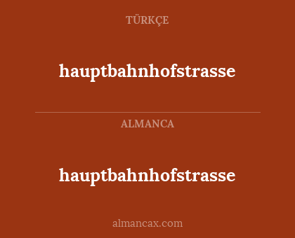 hauptbahnhofstrasse - hauptbahnhofstrasse