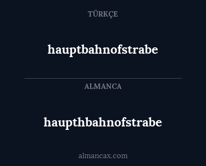 hauptbahnofstrabe - haupthbahnofstrabe