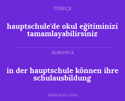 hauptschule'de okul eğitiminizi tamamlayabilirsiniz - in der hauptschule können ihre schulausbildung