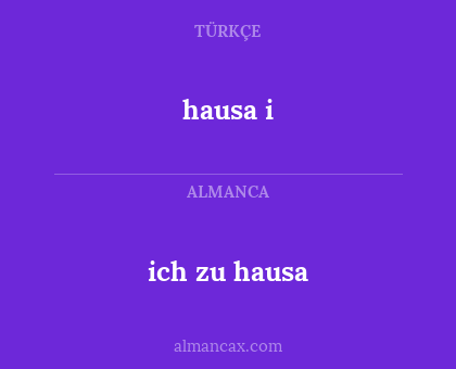 hausa i - ich zu hausa