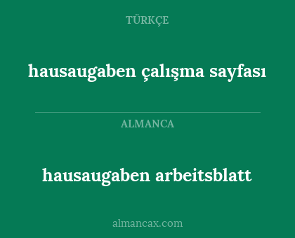 hausaugaben çalışma sayfası - hausaugaben arbeitsblatt