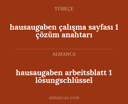 hausaugaben arbeitsblatt 1 lösungschlüssel - hausaugaben çalışma sayfası 1 çözüm anahtarı